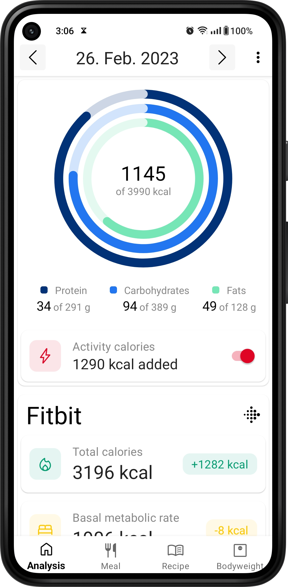 How do I sync my Fitbit with calorie counter?