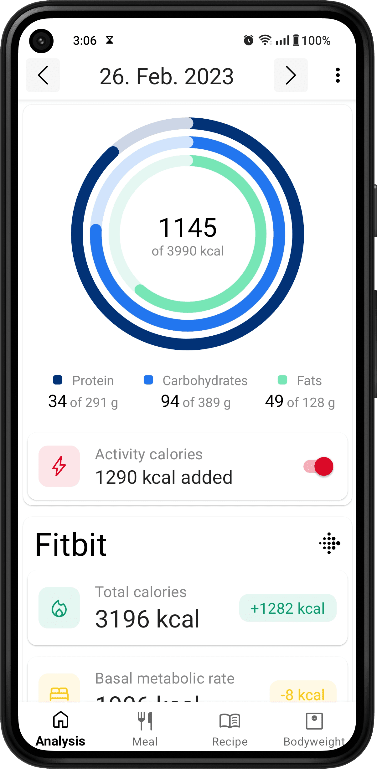 How do I sync my Fitbit with calorie counter?